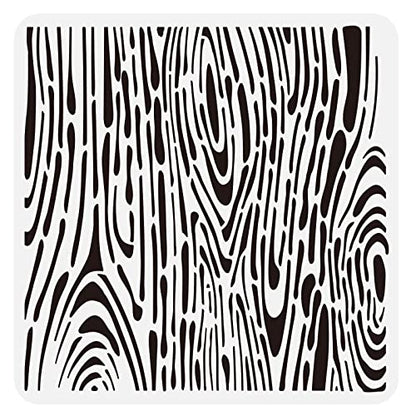 FINGERINSPIRE Wood Grain Stencils Template 11.8x11.8inch Plastic Wood Grain Drawing Painting Stencils Square Reusable Stencil for Painting on Floor, Wall and Tile - color: Wood Grain