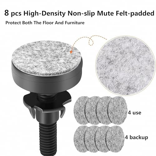 4 Pcs 3/8"-16 Adjustable Thread Furniture Feet Levelers
