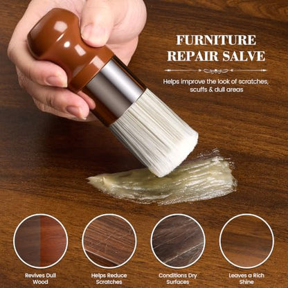 LUXGROVE® Wood & Leather Furniture Repair Salve, Conditioning Balm for Couches, Car Seats, Tables, Cabinets, Doors, Shoes, Purses, Boots & Saddles, Helps Revive Dry, Dull & Scuffed Surfaces, 4oz - size: 4 Ounce (Pack of 1)