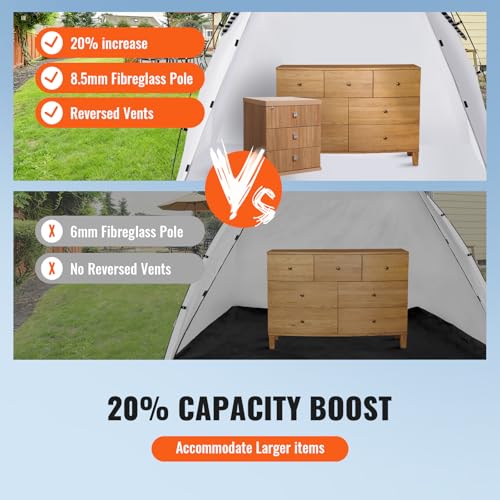 VEVOR Portable Paint Booth, Larger Spray Paint Tent with Built-in Floor & Mesh Screen & Windproof Hooks, Painting Tent Station for Furniture DIY Hobby Tool, 7.5x5.2x5.2ft Spray Paint Shelter - size: L90*W62*H62inch