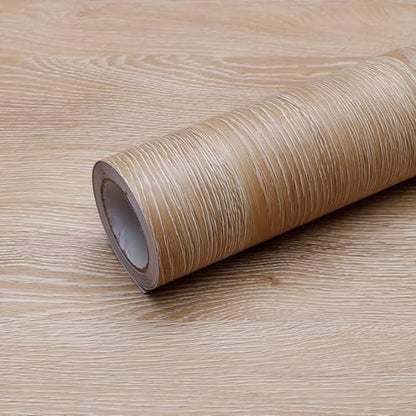Peel and Stick Wallpaper Natural Oak Wood Grain Contact Paper Thicken Textured for Cabinets and Drawers Countertops Waterproof Self Adhesive Vinyl 11.8" x 393" - color: Natural Oak, size: 11.8"W x 393"L