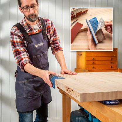 Rockler PSA Sanding Block 90 Degree Edge - Precision Tool for Woodworking, Hand Sander with PSA Backing - Edge Finishing Tool for Sharp Corners, Sandpaper Pad for Wood & Auto Body