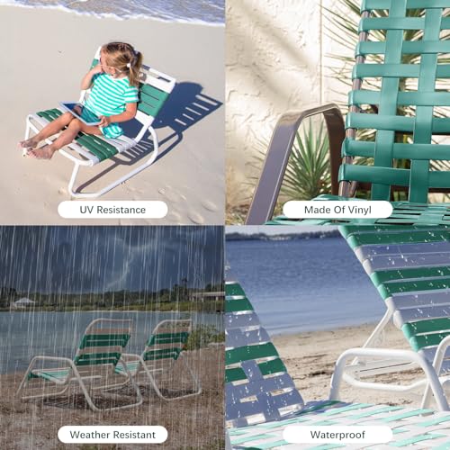 LukLoy 2" Wide 40ft Long Vinyl Straps for Patio Chairs Repairs, Green - color: Green