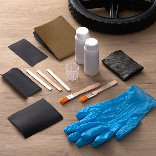 Teenyyou 15 Pcs Carbon Fiber Repair Kit 10 x 8 3K Plain Weave Carbon Fiber Fabric, 3.5 oz Epoxy Resin 1.8 oz Hardener and Tools for DIY Repairs on Car Bumper, Furniture, Bikes, Boats, Wall - style: Plain Weave