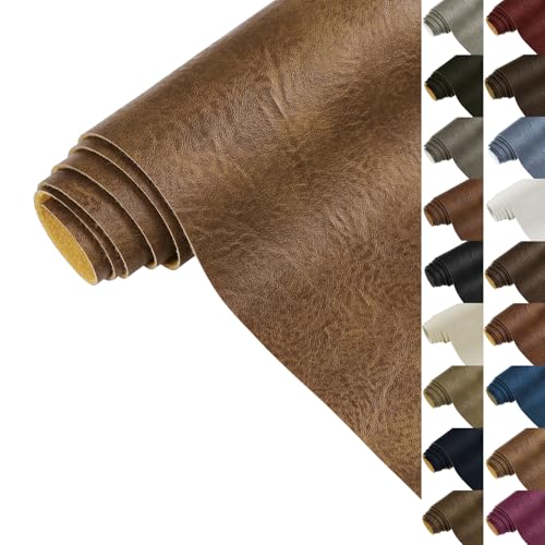 Faux Leather 1.0mm Upholstery Fabric by the Yard 6 Yard Tan Brown - color: Tan Brown, size: 6 Yard