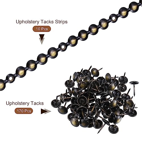 uxcell 10Pcs Upholstery Tacks Strips Nail Trims 1Meter 11mm Black Gold - color: Black-gold