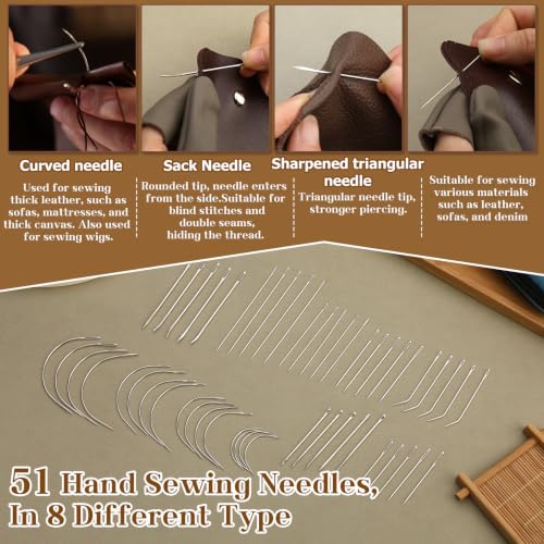 74 PCS Leather Sewing Kit Heavy Duty Sewing Kit Upholstery Repair Kit - color: 9 Colors