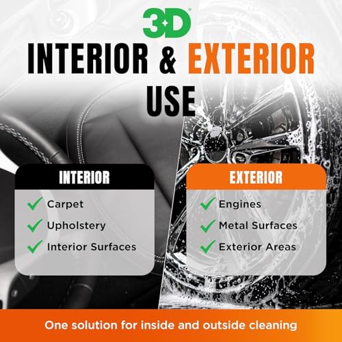 3D Orange Degreaser 1 Gallon - Citrus Multi-Surface Cleaner | Removes Grease & Grime from Plastic, Metal, Vinyl, Leather, Carpet | Interior & Exterior Use - size: 128 Fl Oz (Pack of 1)