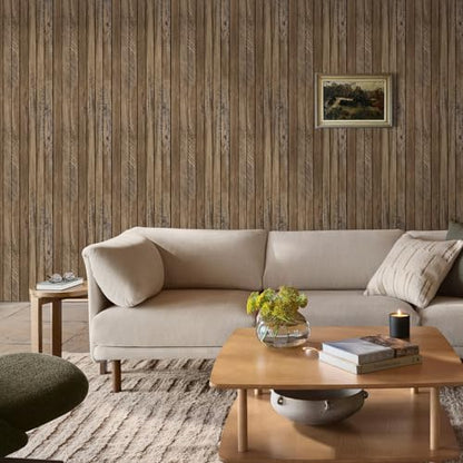Commomy Faux Wood 3D Peel and Stick - 12 pcs of 22.8" x 11.8" Thin UrltraLight PVC Wall Covering Stickers Shiplap Textured Printable for Kitchen,Bedroom, Living Room,TV Background（Covers 22.48 sq.ft） - color: Large Wood-B