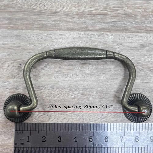 5Pcs 3-inch Bail Pulls Antique Handle for Drawer Dresser Cabinet