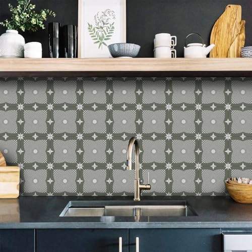 VICCI Tile Stickers, 5.9x5.9 inch, 12Pcs - color: Art-222, size: 5.9x5.9IN*12PCS