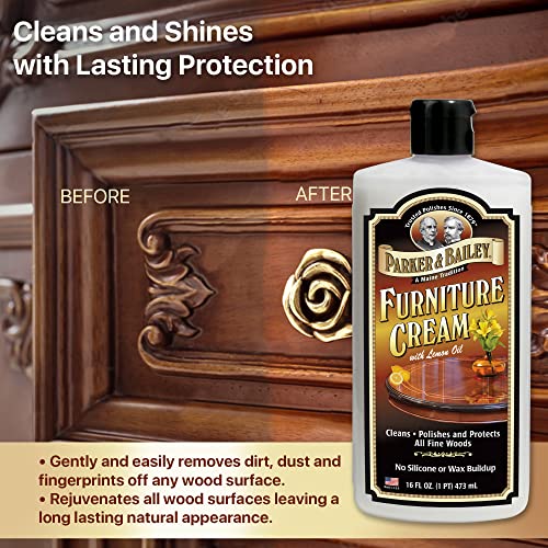 Parker & Bailey Furniture Cream, Floor & Furniture Cleaner, Quick Shine Restorer for Cabinets, Tables & Surfaces, 16 oz. - size: 16 Ounce (Pack of 1)