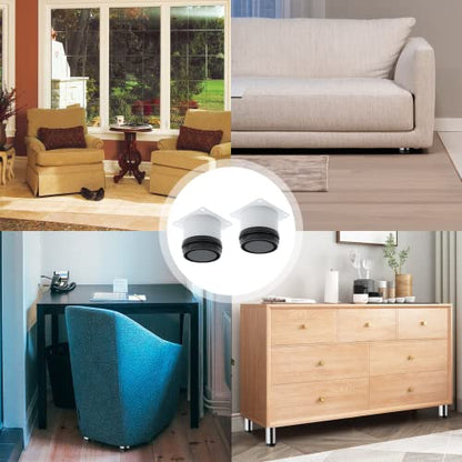 White Adjustable Furniture Legs 2in 4 Pack Steel with Screws - size: 2inch