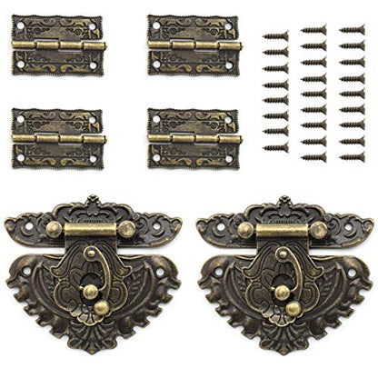 SDTC Tech Retro Jewelry Box Hinge and Engraved Hasp Latch Kit - color: B2E4