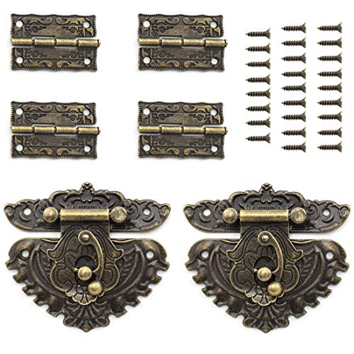 SDTC Tech Retro Jewelry Box Hinge and Engraved Hasp Latch Kit - color: B2E4