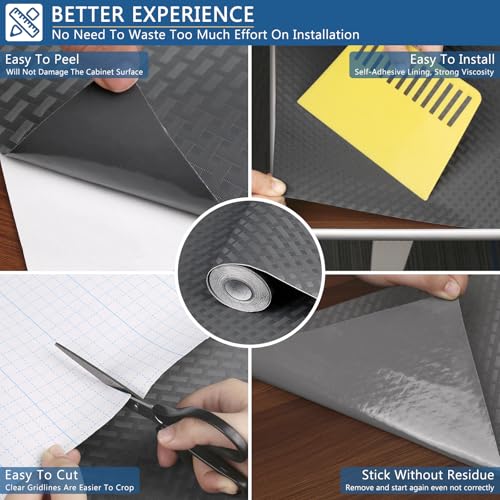 Self Adhesive Shelf Liner, 11.8" x 78.7" Contact Paper for Cabinets Drawers - color: Silver Gray, size: 11.8"W x 78.7"L