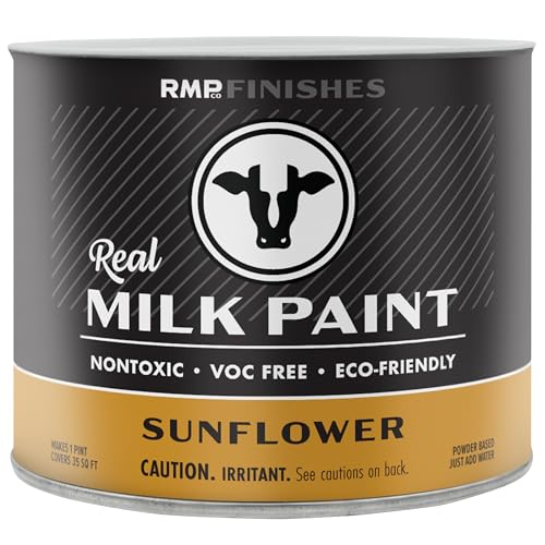 RMP Finishes Real Milk Paint Powder for Wood Furniture, Cabinets, Walls, Brick, and Stone, Matte Finish, Water-Based, Organic, Sunflower, 1 Pint - color: Sunflower, size: 16 Ounce (Pack of 1)