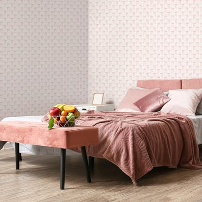 Drydiet Pink Bow Wallpaper Peel and Stick Contact Paper 15.8 in x 118.1 in - color: Pink, size: 15.8 in x 118.1 in, style: Bow