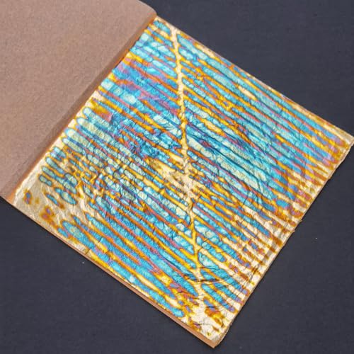 5.5" x 5.5" Imitation Gold Foil Variegated Metallic Leaf 25 Sheets - color: Sunset