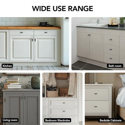HOME EDIT 10 Pack Matte Black Cabinet Knobs 2 in, Black Square Bar Hardware - color: Black&square Bar
