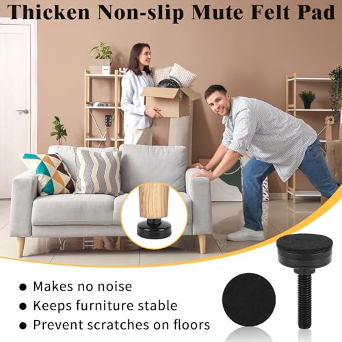 40 Pcs Adjustable Leveling Feet with T-Nut Kit, 3/8”-16 Thread Furniture Levelers - size: 40 Pcs