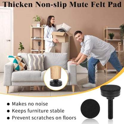 40 Pcs Adjustable Leveling Feet with T-Nut Kit, 3/8”-16 Thread Furniture Levelers - size: 40 Pcs