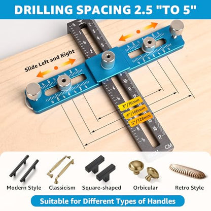 Cabinet Hardware Jig,Cabinet Hardware Template for Knobs,Handle and Pull,Cabinet Handles Template Tool for Drawer Cabinet Installation - style: Drilling Jig