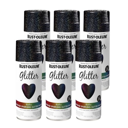 Rust-Oleum Glitter Rainbow Spray Paint - color: Rainbow, size: 10.25 Ounce (Pack of 6)