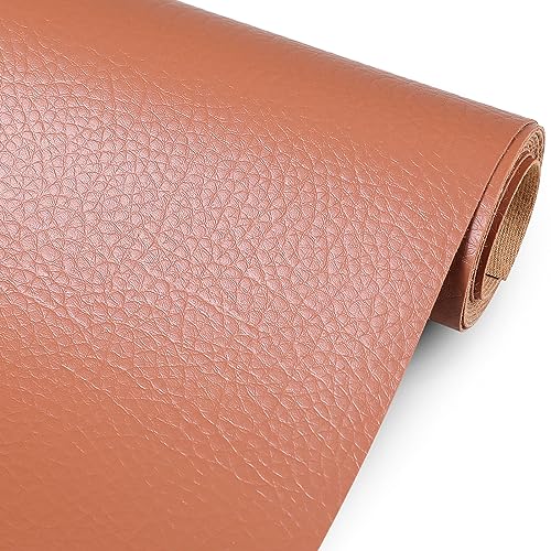 Marine Vinyl Upholstery Faux Leather Fabric, 1 Yard Brown - color: Brown, size: 1 Yard 55" x 36" (Pre-cut)