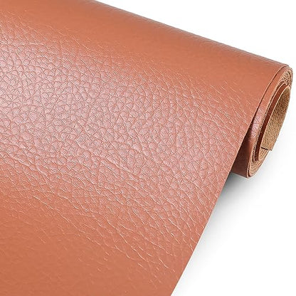 Marine Vinyl Upholstery Faux Leather Fabric, 1 Yard Brown - color: Brown, size: 1 Yard 55" x 36" (Pre-cut)
