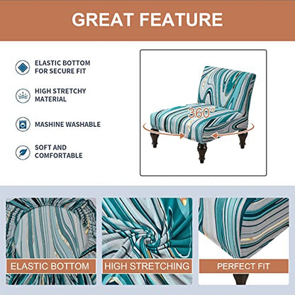 Eco-Ancheng Armless Chair Slipcover - Removable, Washable, Printed Accent Chair Covers for Living & Dining Room - color: A13