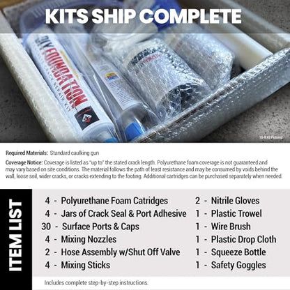 RadonSeal Complete DIY Foundation Crack Repair Kit, Urethane Sealant, 20 Ft