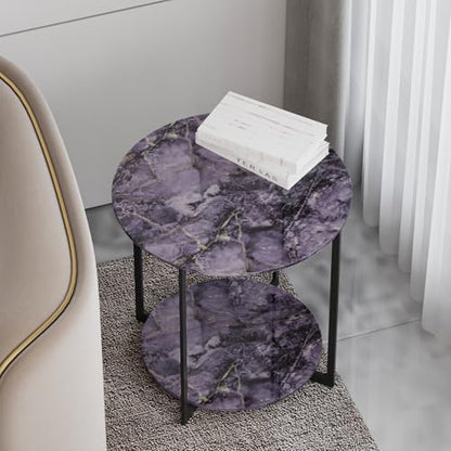 Purple Gold Black Marble Contact Paper Peel and Stick Countertops Glossy Violet Marble Wallpaper Vinyl Wrap for Kitchen Table Shelf Prepasted Counter Top Cover for Bathroom 23.6"x118" - size: 23.6" x 118"