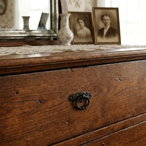8 Pack Oil-Rubbed Bronze Ring Pulls, Single Hole Cabinet Hardware - color: Oil Rubbed Bronze
