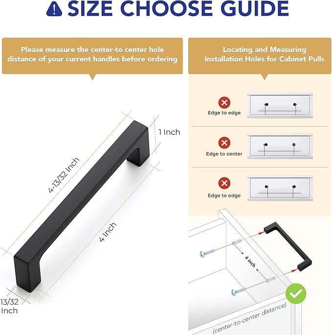 Ravinte Matte Black Kitchen Cabinet Handles 4 Inch Pulls 10 Pack - color: Matte Black, size: 4 Inches Hole Center