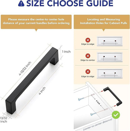 Ravinte Matte Black Kitchen Cabinet Handles 4 Inch Pulls 10 Pack - color: Matte Black, size: 4 Inches Hole Center