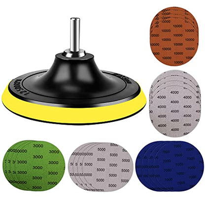 5Inch 20Pcs Wet Dry Sanding Disc Sandpaper Hook and Loop with Backing Pad