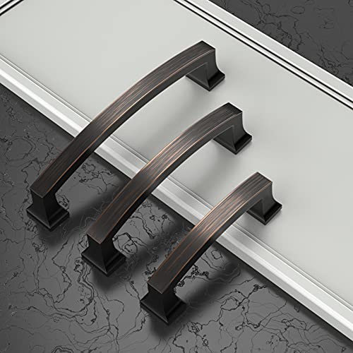 Asidrama 10 Pack 3.75 Inch(96mm) Oil Rubbed Bronze Kitchen Cabinet Handles, Cabinet Pulls Kitchen Cabinet Hardware for Cupboard Drawer Pulls - color: Oil Rubbed Bronze, size: 3.75" Hole Center, style: 10 Pack