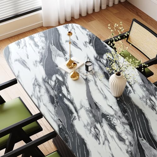 VaryPaper 24"x473" Black and White Marble Countertop Peel and Stick Wallpaper Marble Vinyl Wrap for Cabinets Table Furniture Waterproof Self Adhesive Removable Wall Paper for Bedroom Bathroom Kitchen - size: 24" x 473"