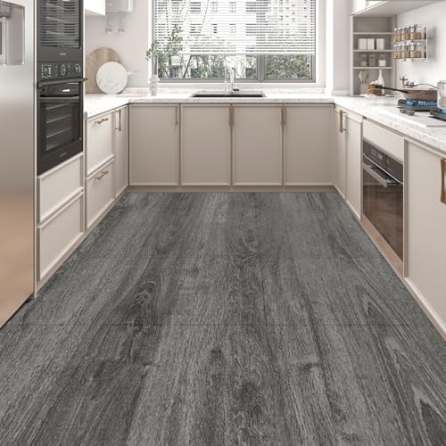Art3d 30-Pack Peel and Stick Flooring Wood Planks, 12 x 12 in, Grey Oak - color: Grey Oak