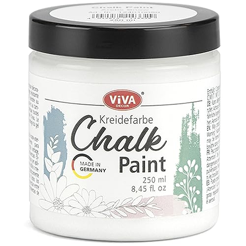 Viva Decor Chalk Paint (Arctic Snow) 8.45oz - Chalky Finish Paint for Furniture, Walls & Decor, Matte Finish, Water-based, High Pigment, Perfect for Shabby Chic & Vintage Looks. Suitable for Wood - color: Arctic Snow