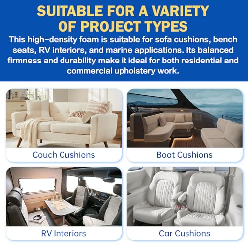 3"x24"x72" Upholstery Foam High Density Gel Memory Foam Cushion - size: 72"X24"x3
