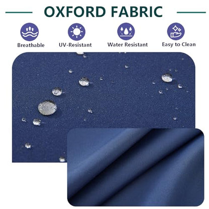 FLYMEI Patio Cushion Covers 48x24x5, Navy Blue, 1Packs - color: Navy Blue, size: 48x24x5-1Packs-Cover Only