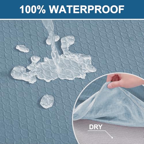Smiry Waterproof Seat Covers for Dining Room Chairs, Set of 2 - color: Airy Blue, size: Set of 2