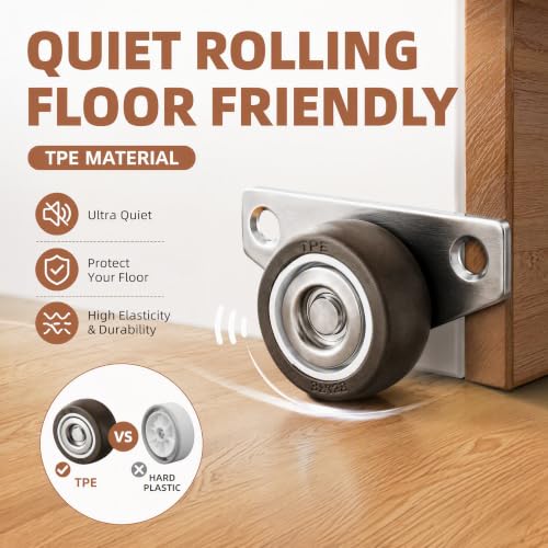 WRINGKIT 20 Pack Small Side Mount Caster Wheels, Silent Smooth Motion