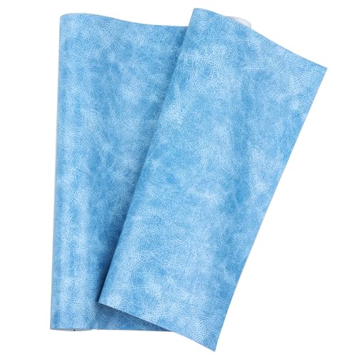Faux Leather Fabric Soft 12"X53"(30cm x135cm) PU Faux Leather Sheets Suitable for Different Manual DIY Projects (Sky Blue) - color: Sky Blue