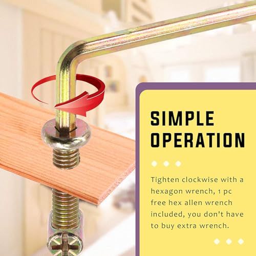 Swpeet 85Pcs M6 20/30/40/50/60/70/80mm Colored Zinc Screws Kit, Hex Socket Head Cap Crib Baby Bed Bolt and Barrel Nuts with 1Pc Allen Wrench Perfect for Furniture, Cots, Hardware Crib Screws