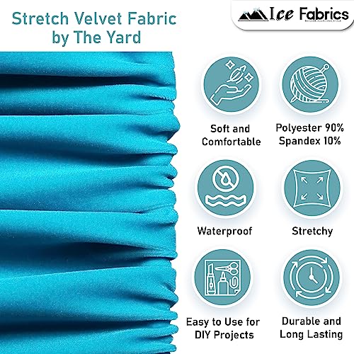 Ice Fabrics Stretch Velvet Fabric by The Yard - 60" Wide Soft Stretchy Fabric for Sewing Clothes, Apparel, Costume, Crafts - 90% Polyester 10% Spandex - Rust - 1 Yard - color: Rust, size: 1 Yard