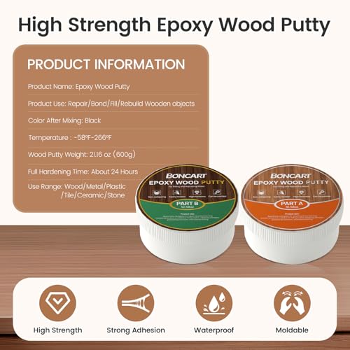 Boncart 21.16 oz 2-Part AB Epoxy Wood Putty - color: Black