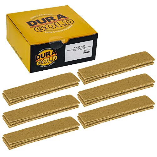 Dura-Gold Premium 1" x 4" Gold Sandpaper Micro Sheets, 40 Grit (Box of 30) - style: 40 Grit